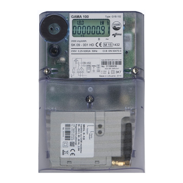 GAMA100 Single phase electronic electricity meter with remote data interface